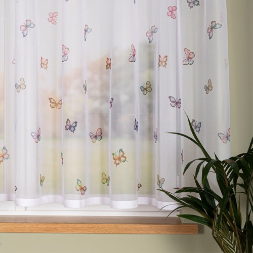 MOTYLKI Firanka żakardowa 023426, wysokość 150cm, kolor  biały