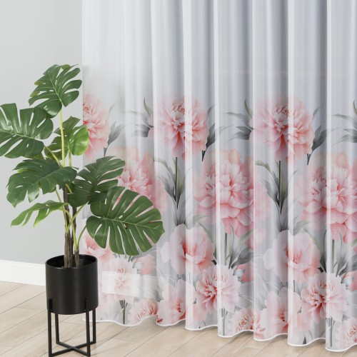 MARIGOLD Firanka z ołowianką WOAL wzór od dołu, wysokość 295cm