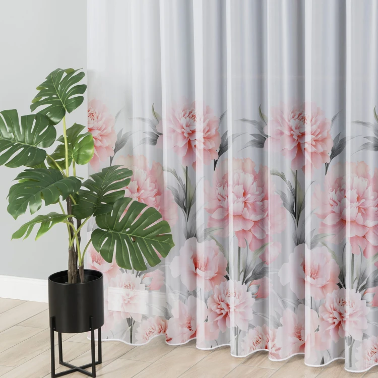MARIGOLD Firanka z ołowianką WOAL wzór od dołu, wysokość 295cm