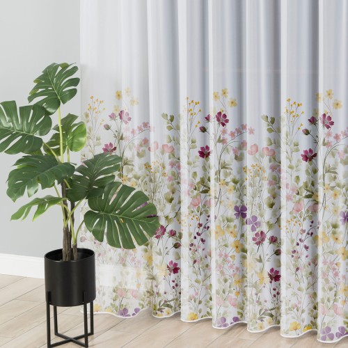 FLORINA Firanka z ołowianką WOAL wzór od dołu, wysokość 295cm