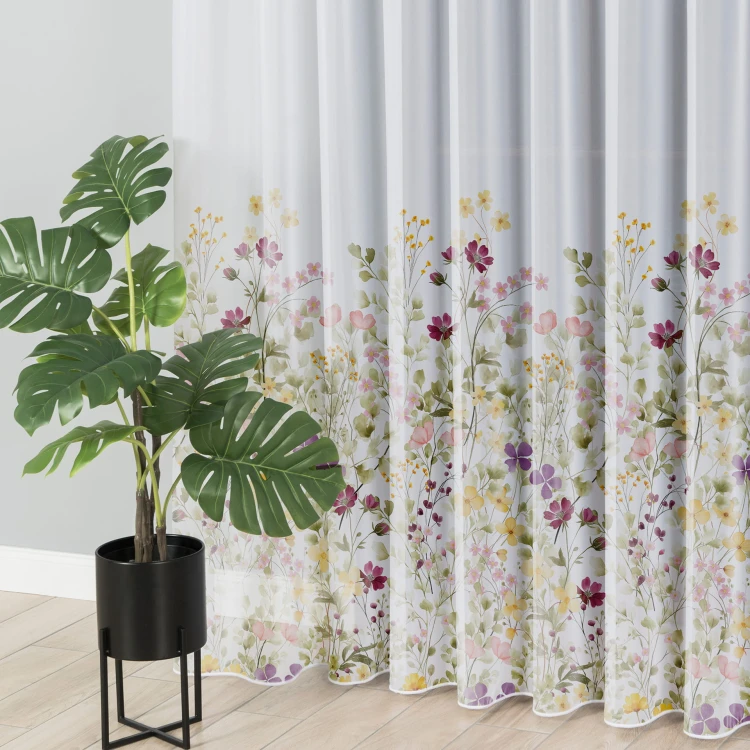 FLORINA Firanka z ołowianką WOAL wzór od dołu, wysokość 295cm