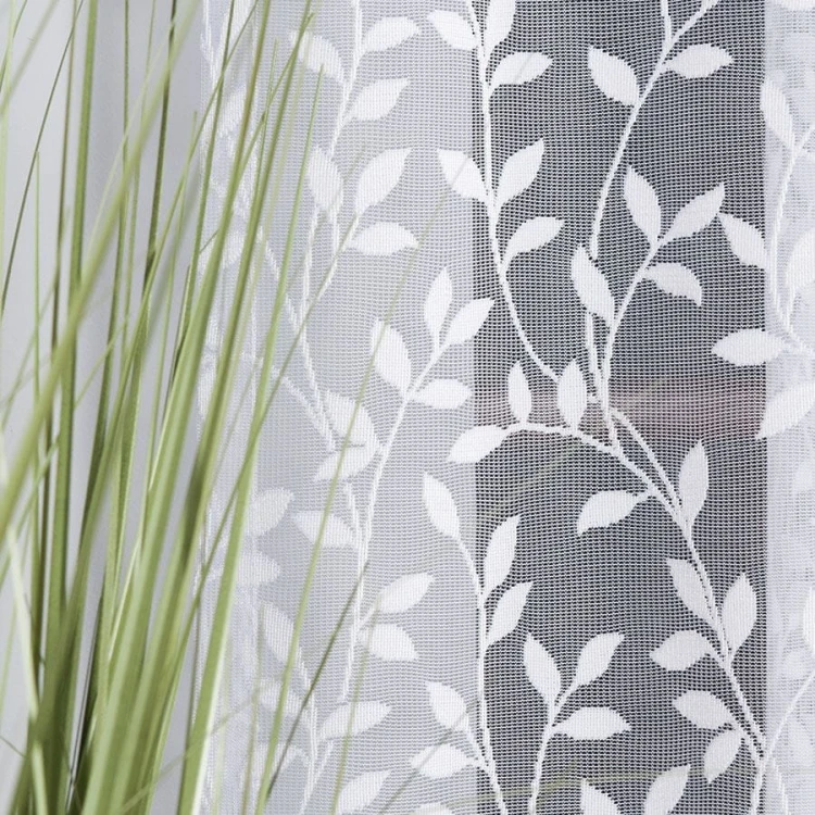 Firanka żakardowa ze wzorem, wysokość 220cm, kolor biały