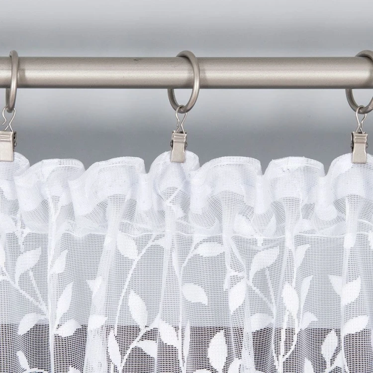 Firanka żakardowa ze wzorem, wysokość 220cm, kolor biały