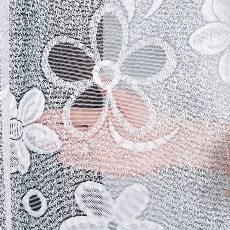 Firanka żakardowa ze wzorem, wysokość 300cm, kolor biały