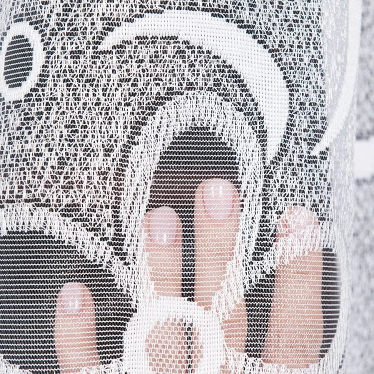 Firanka żakardowa ze wzorem, wysokość 300cm, kolor biały