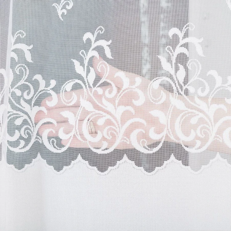 Firanka żakardowa ze wzorem, wysokość 180cm, kolor biały