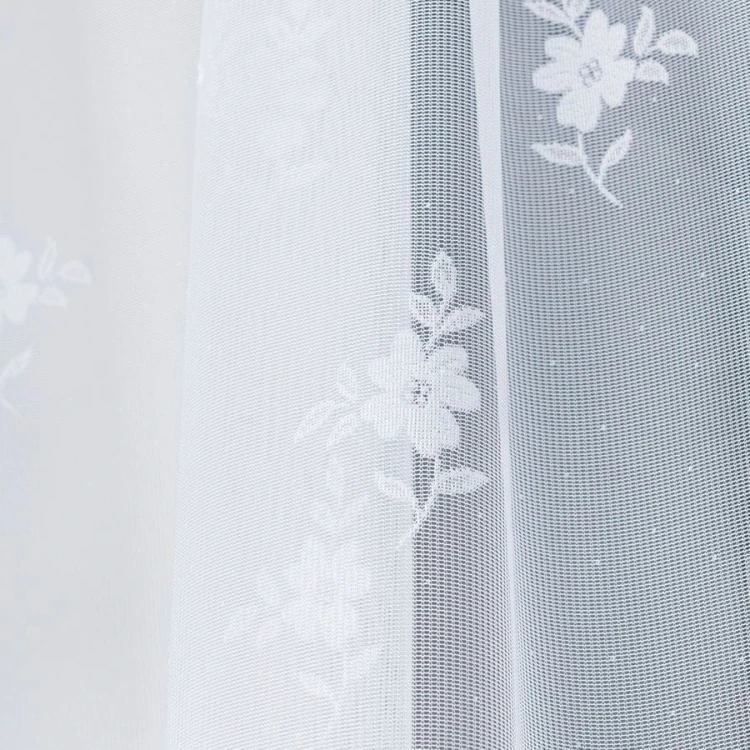 Firanka żakardowa ze wzorem, wysokość 150cm, kolor biały