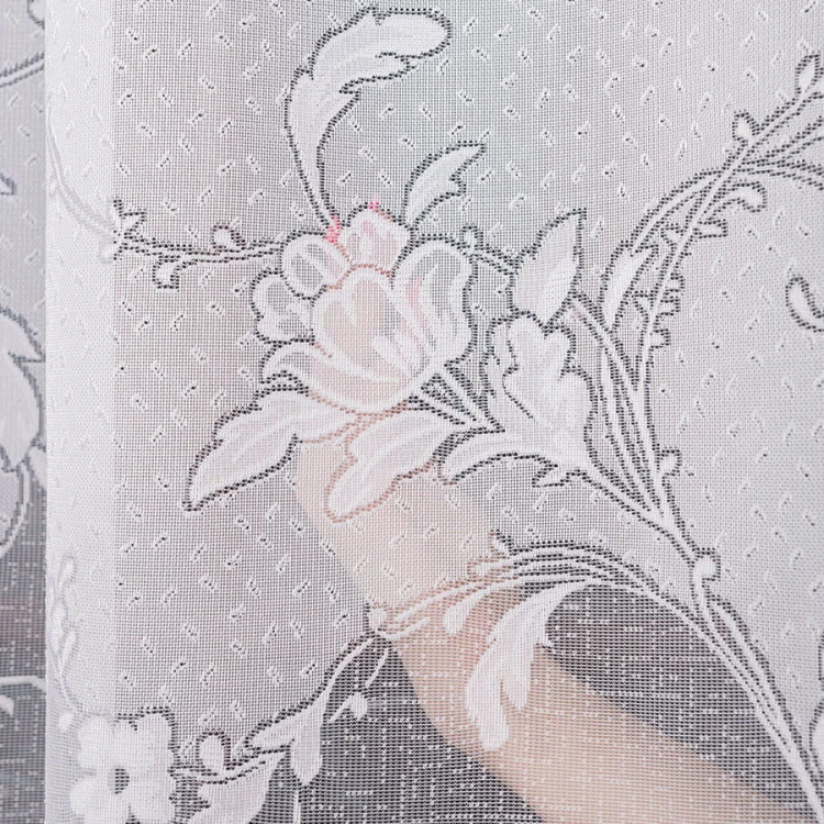 Firanka żakardowa ze wzorem, wysokość 230cm, kolor biały