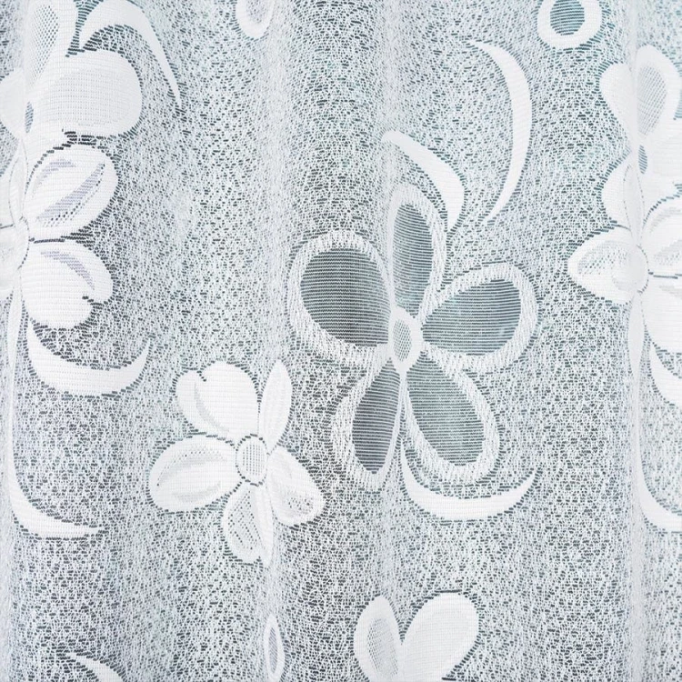 Firanka żakardowa ze wzorem, wysokość 110cm, kolor biały