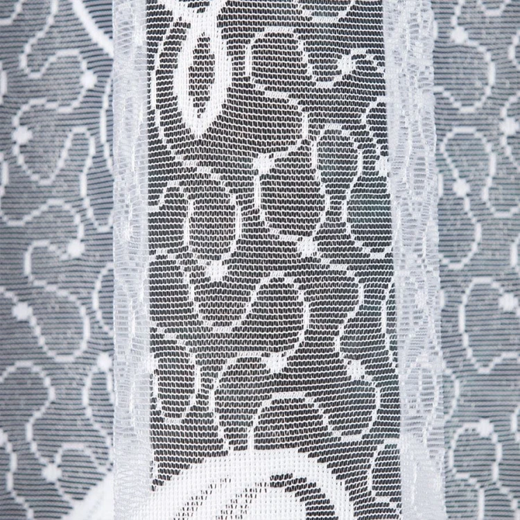 Firanka żakardowa ze wzorem pasowym, wysokość 160cm, kolor biały