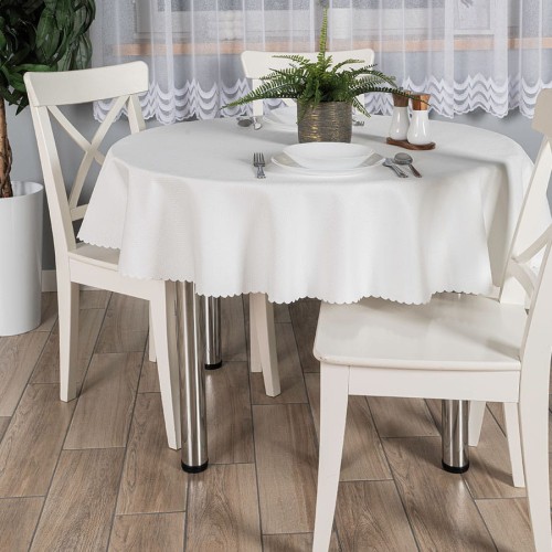 ALISA Obrus wodoodporny, fi 160cm, kolor kremowy