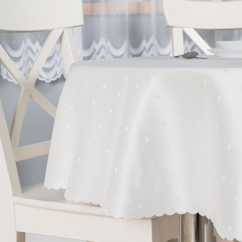 ANIELA Obrus wodoodporny, fi 160cm, kolor kremowy