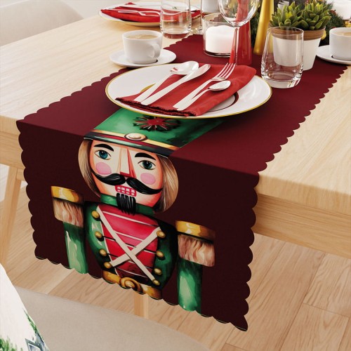 DZIADKI DO ORZECHÓW Bieżnik NINA WODOODPORNA, 38x160cm, kolor czerwony