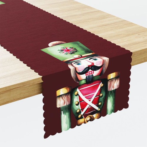 DZIADKI DO ORZECHÓW Bieżnik NINA WODOODPORNA, 38x160cm, kolor czerwony