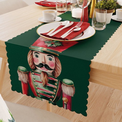 DZIADKI DO ORZECHÓW Bieżnik NINA WODOODPORNA, 38x160cm, kolor zielony