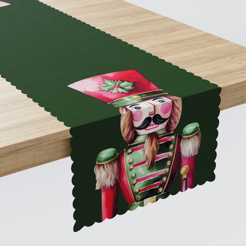 DZIADKI DO ORZECHÓW Bieżnik NINA WODOODPORNA, 38x160cm, kolor zielony