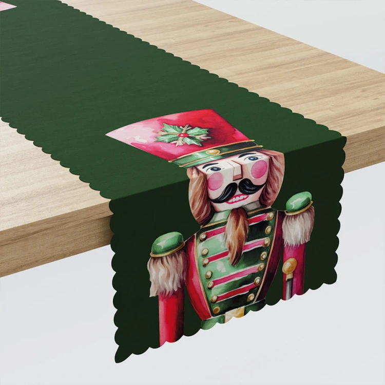 DZIADKI DO ORZECHÓW Bieżnik NINA WODOODPORNA, 38x160cm, kolor zielony