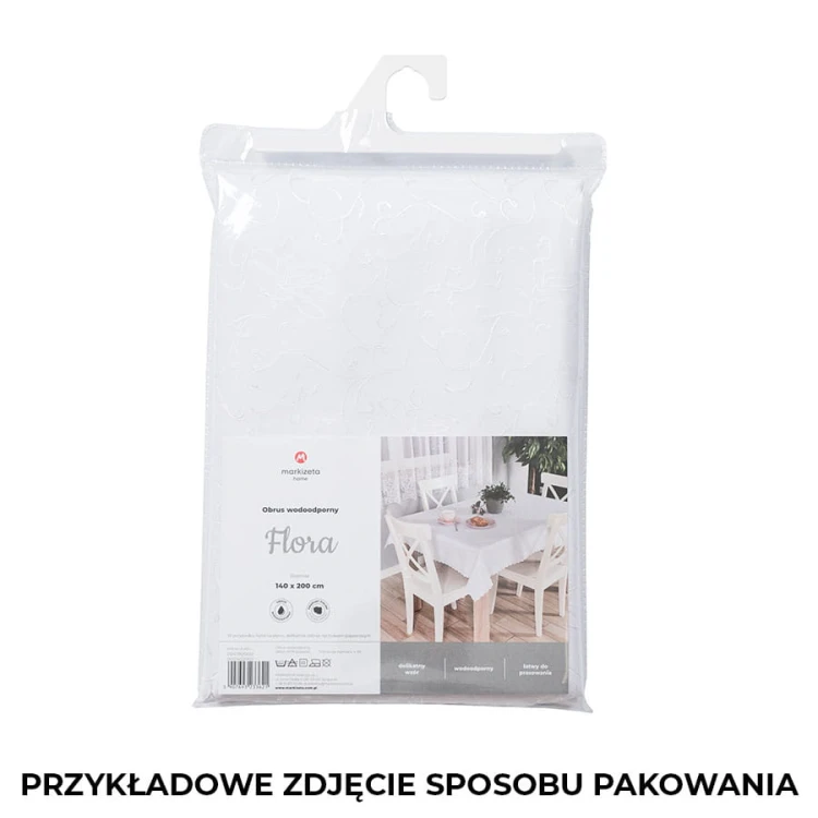 FLORA Bieżnik wodoodporny, 90x160cm, kolor kremowy