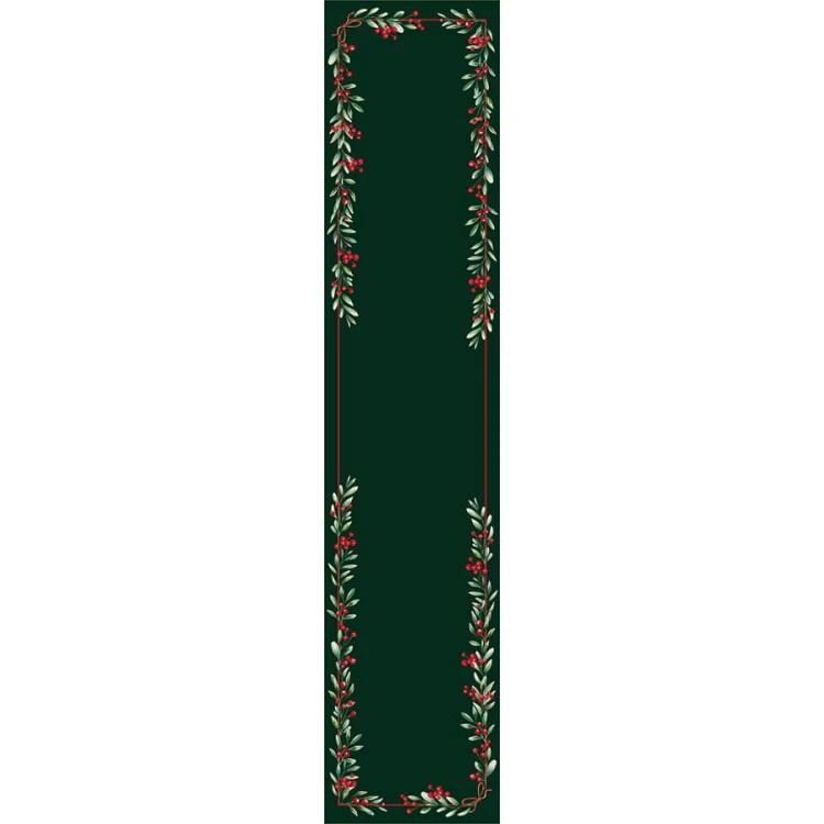 JARZĘBINA Bieżnik NINA WODOODPORNA, 38x180cm, kolor zielony