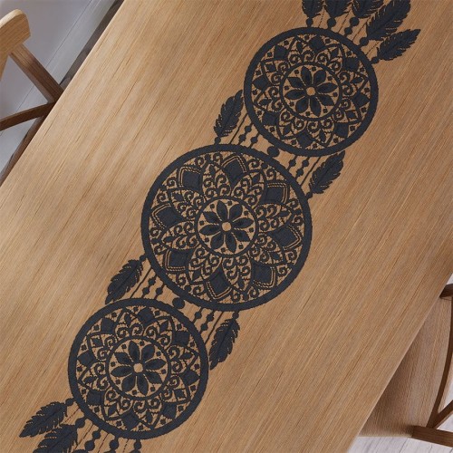 ALIA Bieżnik żakardowy gotowy, łapacz snów, szerokość 36 x wysokość 140cm, kolor czarny