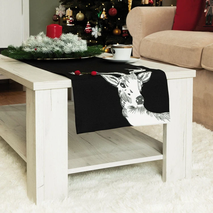 RUDOLF Bieżnik, szerokość 35cm x wysokość 140cm, kolor czarny