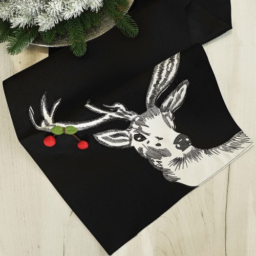 RUDOLF Bieżnik, szerokość 35cm x wysokość 140cm, kolor czarny