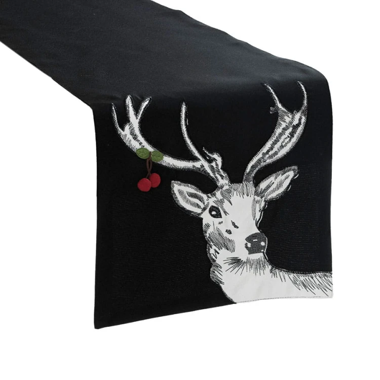 RUDOLF Bieżnik, szerokość 35cm x wysokość 140cm, kolor czarny