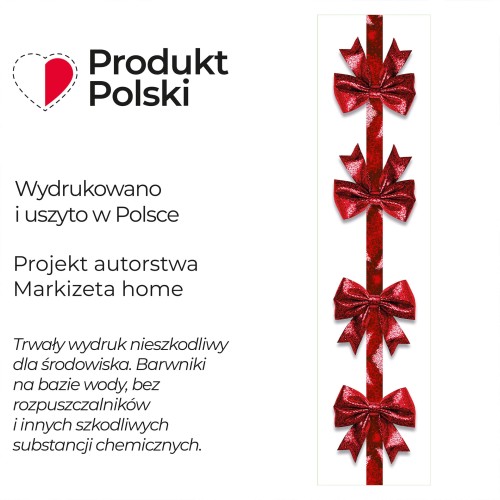 BROKATOWA KOKARDA Bieżnik NINA WODOODPORNA, 38x160cm, kolor biały