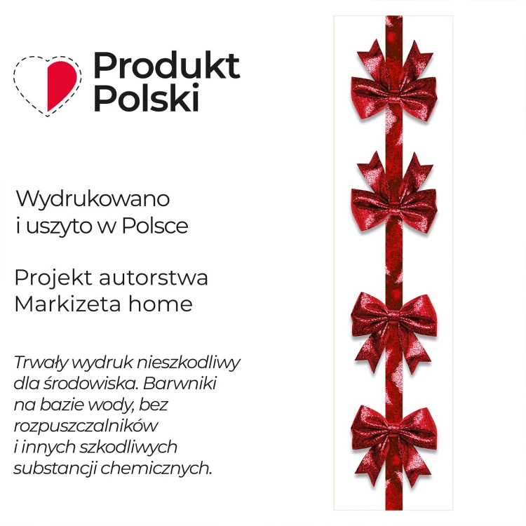 BROKATOWA KOKARDA Bieżnik NINA WODOODPORNA, 38x160cm, kolor biały