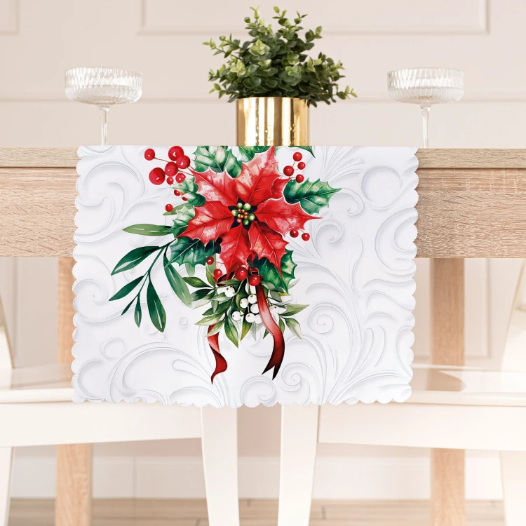 GWIAZDA BETLEJEMSKA Bieżnik NINA WODOODPORNA, 38x140cm, kolor biały