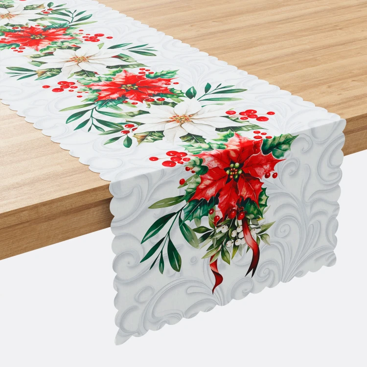 GWIAZDA BETLEJEMSKA Bieżnik NINA WODOODPORNA, 38x140cm, kolor biały