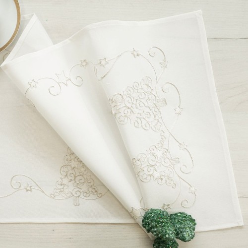 ŚWIĄTECZNY BLASK Bieżnik, szerokość 40cm x wysokość 160cm, kolor biały