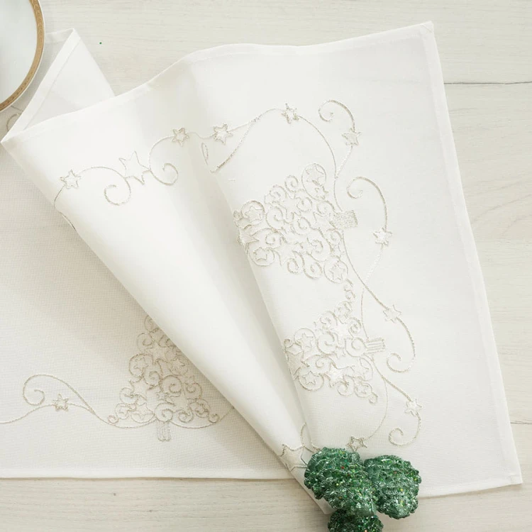 ŚWIĄTECZNY BLASK Bieżnik, szerokość 40cm x wysokość 160cm, kolor biały