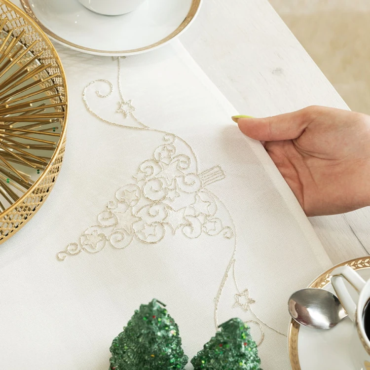 ŚWIĄTECZNY BLASK Bieżnik, szerokość 40cm x wysokość 160cm, kolor biały