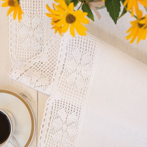 RACHELA Bieżnik z ażurem, szerokość 60 x wysokość 120cm, kolor biały