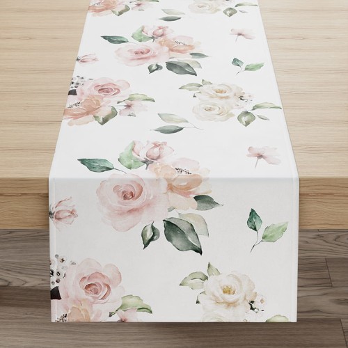 LANOSA Bieżnik wodoodporny VELVET, 40x160cm, kolor różowy