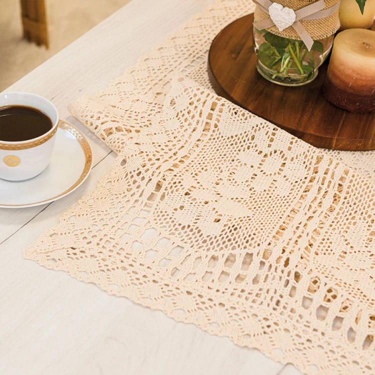 INESS Bieżnik ażurowy, szerokość 60 x wysokość 120cm, kolor kremowy