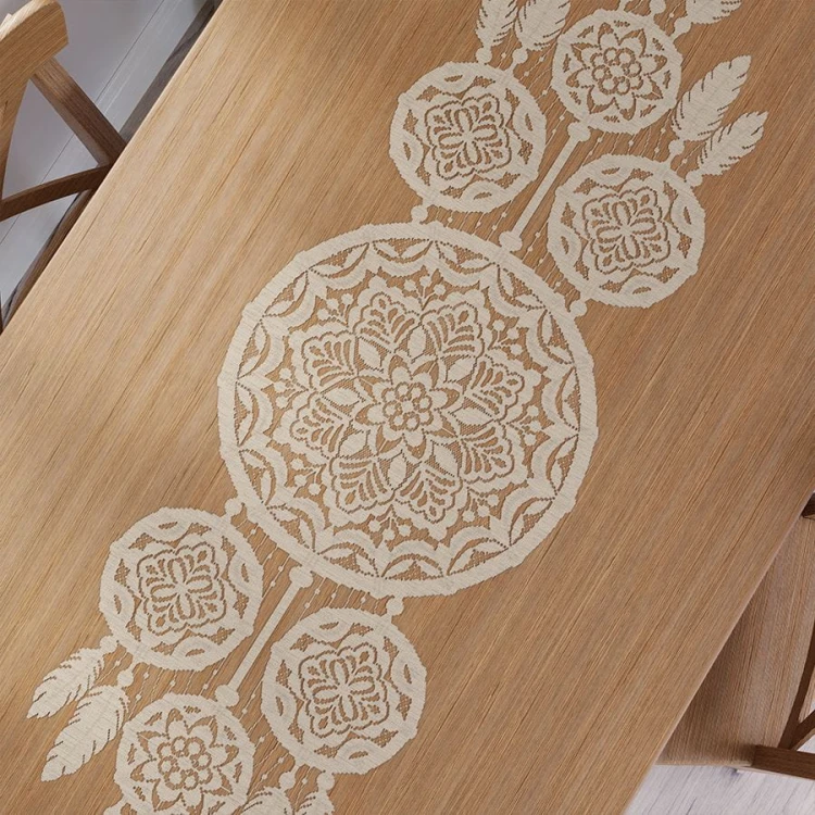 LEA Bieżnik żakardowy gotowy, łapacz snów, szerokość 45 x wysokość 155cm, kolor naturalny/beż