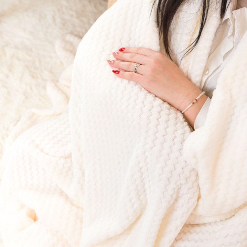 LUGO Koc dekoracyjny, rozmiar 200x220cm, kolor 001 ecru LUGO00/KOD/001/200220/1