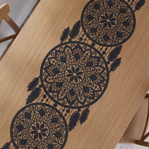 ALIA Bieżnik żakardowy gotowy, łapacz snów, szerokość 44 x wysokość 224cm, kolor czarny