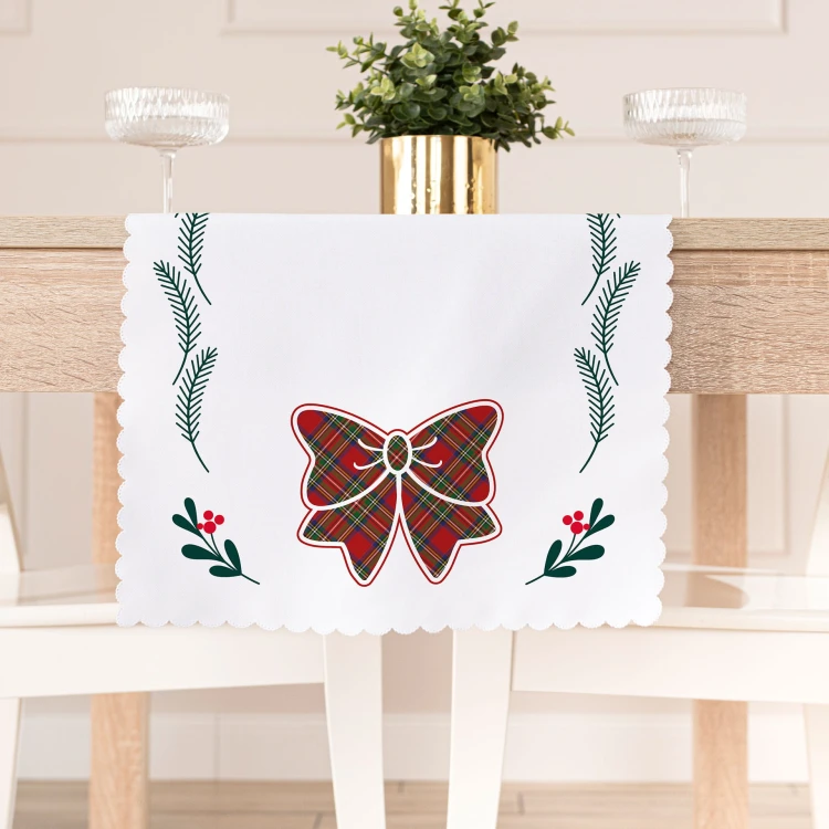 KOKARDA SZKOTI Bieżnik NINA WODOODPORNA, 38x140cm, kolor biały