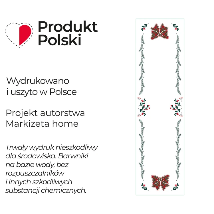 KOKARDA SZKOTI Bieżnik NINA WODOODPORNA, 38x140cm, kolor biały