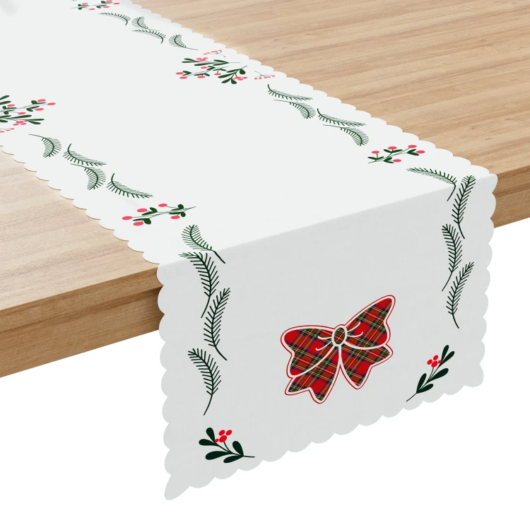 KOKARDA SZKOTI Bieżnik NINA WODOODPORNA, 38x140cm, kolor biały