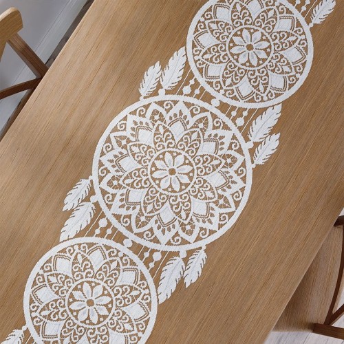 ALIA Bieżnik żakardowy gotowy, łapacz snów, szerokość 44 x wysokość 224cm, kolor biały