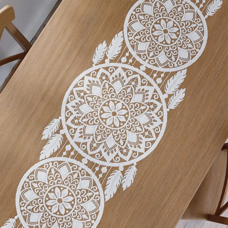 ALIA Bieżnik żakardowy gotowy, łapacz snów, szerokość 44 x wysokość 224cm, kolor biały