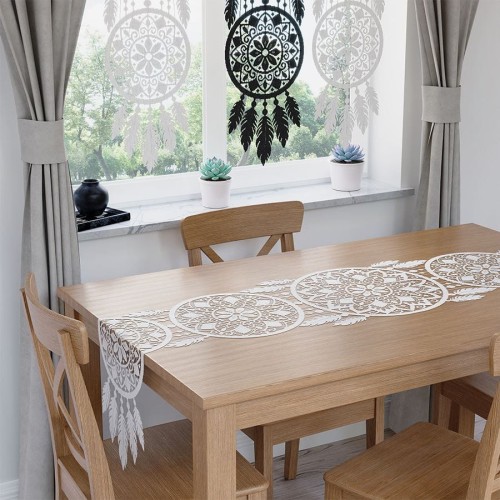 ALIA Bieżnik żakardowy gotowy, łapacz snów, szerokość 44 x wysokość 224cm, kolor biały