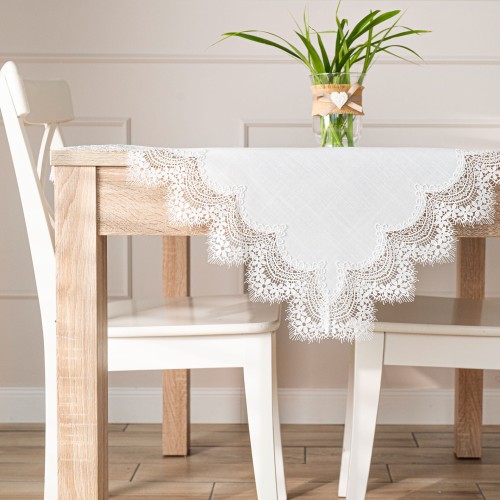 SERENA Serweta z gipiurą, szerokość 85cm x wysokość 85cm, kolor biały