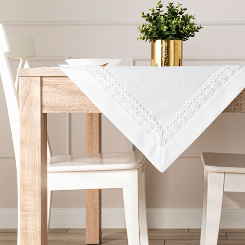 MODENA Serweta z gipiurą, szerokość 85cm x wysokość 85cm, kolor  biały