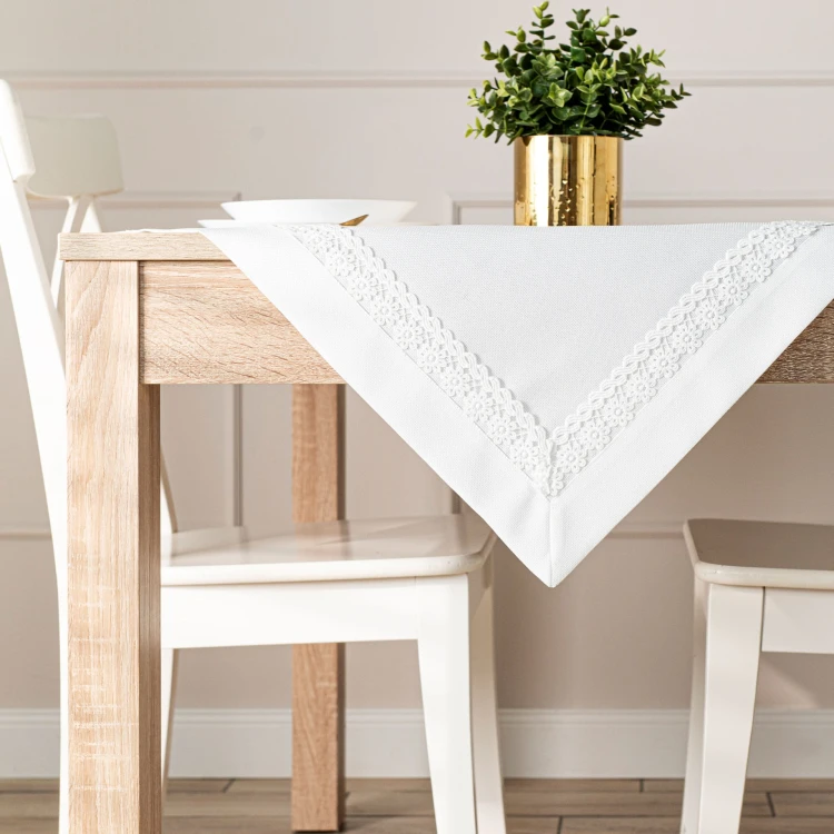 MODENA Serweta z gipiurą, szerokość 85cm x wysokość 85cm, kolor  biały