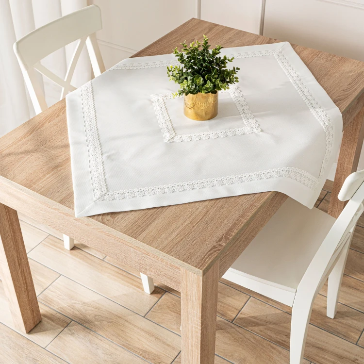 MODENA Serweta z gipiurą, szerokość 85cm x wysokość 85cm, kolor  biały